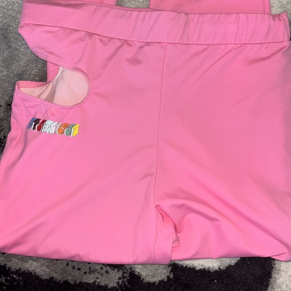 Fiorucci 3-D Pink Logo Leggings Size XL - Picture 5 of 6